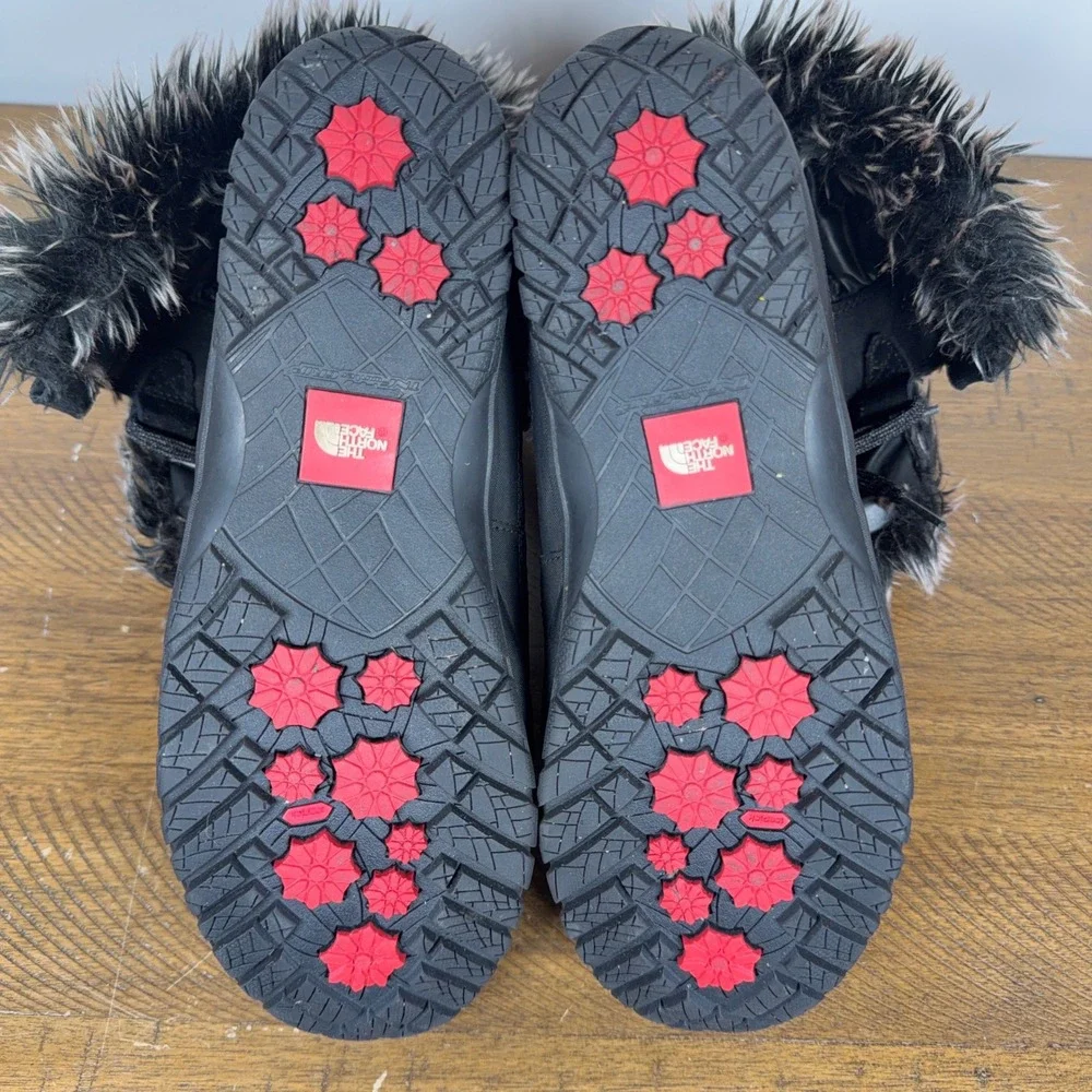 The North Face Boots Womens 10 Black Nuptse Purna Insulated Fur Winter Snow